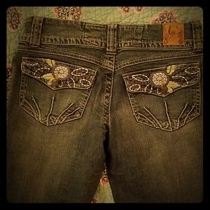 Jean's candies with intricate embroidery